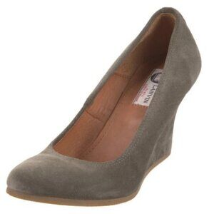 Lanvin Paris grey suede ballet wedge pumps size 37